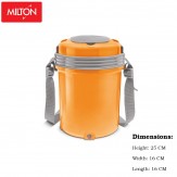 Milton Electron Stainless Steel Tiffin Box Set, 360ml/158mm, Set of 4, Orange