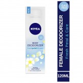 Nivea Body Deodorizer Fresh Petal and Care Gas Free Spray for Women, 120ml
