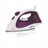 INALSA Steam Iron Optra-1200W with 18g/min Continuous Steam & Ceramic Coated Soleplate | Spray Function, 150ml Water-Tank Capacity, (White/Purple)