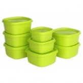 Princeware - 5709-GN Plastic Storage Container Set, 8-Pieces, Green