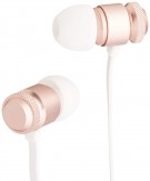 AmazonBasics in-Ear Headphones with Flat Cable and Universal Mic - Rose Gold