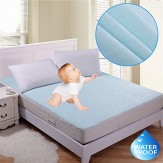 RIte Clique Babycare 100 % Waterproof Mattress Protector Double Bed King Size Cover (Blue, 72"X78"X Elastic Strap 5")