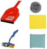 Gala 5 Piece Dustpan with Steel Scrubber, Kitchen Moppy, Kitchen Scrubber and Kitchen Wipe Combo Set