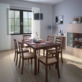 Flipkart Perfect Homes Hayman Engineered Wood 6 Seater Dining Set  (Finish Color - Walnut)