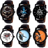 Briota Black Color Dial Mahadev Watches for Boys & Men (God-BR-30) Pack of 6