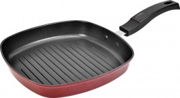 BMS Lifestyle Die Cast Non-Stick Grill Pan, Red