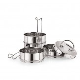 Neelam Stainless Steel Lunch Box Set, 700ml, Set of 4, Silver