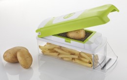 Amiraj Plastic Fruit and Vegetable Chopper Set, 3-Pieces, Transparent/Green