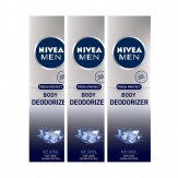 Nivea Men Fresh Protect Body Deodorizer Ice Cool, 120 ml (Pack of 3)