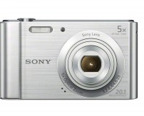 Sony DSC-W800 20.1 MP Point and Shoot Digital Camera with 5x Optical Zoom (Silver) + Memory Card + Camera Case