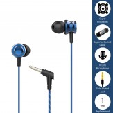 boAt BassHeads 152 with HD Sound, in-line mic, Dual Tone Secure Braided Cable & 3.5mm Angled Jack Wired Earphones (Blue)