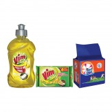 Vim Dish Wash Lemon Gel - 500 ml with Bar - 200 g (Pack of 3) and Surf Excel Detergent Bar - 200 g (Pack of 4)