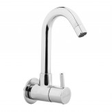 Hindware F280026CP Sink Cock with Extended Swivel Spout Wall Mounted (Flora) with Chrome Finish