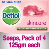 Dettol Skincare Soap, 125g (Pack Of 4)