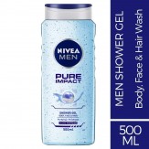 Nivea Pure Impact Shower Gel For Men, 500ml