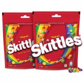 Skittles Bite-Size Fruit Candies Pouch, Original Pouch, 281 g with Skittles Standup Pouch, Pack of 2