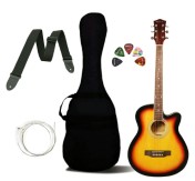 Bronz BL03C-SB Cutaway Acoustic Guitar, Sunburst, with Gig Bag, Strap, Strings and Picks 
