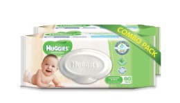Huggies Cucumber and Aloe Thick Baby Wipes, 80s Pack Combo of 2 Packs (White) Rs 285 at Amazon