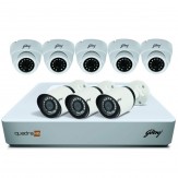 Godrej Security Solutions See Thru 1080P 8 Channel 5 Dome 3 Bullet Cameras HD Full CCTV Camera Kit (White)