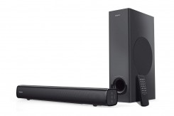 Creative Stage 2.1 Channel 160W Under-Monitor Soundbar with Subwoofer for TV Computers, and Ultra Wide Monitors Bluetooth/Optical Input/TV ARC/AUX-in, Remote Control and Wall Mounting Kit (Black)