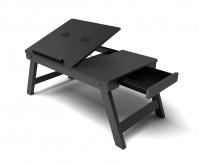 Home Sparkle Wooden Folding Laptop Table (Black)