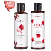 [Apply coupon] Makhai Onion Hair Oil and Onion Shampoo Combo with Red Onion Extract for Dandruff and Hair Growth