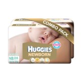 Huggies New Born Combo Pack (2 Packs, 24 Count per Pack) Rs 252 Amazon