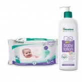 Himalaya Baby Lotion 400ml with Wipes (72 Count) Combo