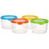 Amazon Brand - Solimo Plastic Storage Container Set, 300ml, Set of 4, Multicolour