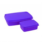 Cello Max Fresh Compact Polypropylene Lunch Box Set, 200ml/18.9cm, Set of 2, Purple