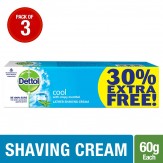Dettol Cool Shaving Cream - 60 g (Pack of 3) Extra 30% Free