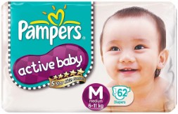 Pampers Active Baby Medium Size Diapers (62 Count) Rs 713 At Amazon