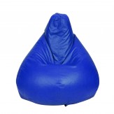 Story@Home XL Leatherite Single Seating Tear Drop Bean Bag Chair Cover Without Filler, Blue
