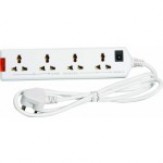 Havells 6A Four-Way Extension Board (White) -1.5 metre Heavy Duty Wire