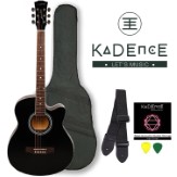 Kadence Frontier Series,Black Acoustic Guitar Combo(Bag,Strap,Strings And 3 Picks)