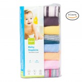 First Smile Baby Boy's and Girl's Cotton Washcloths Napkin Hankies Soft Face Towels (Random Colours) - Pack of 8