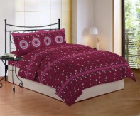 Bombay Dyeing Cynthia 120 TC Polycotton Double Bedsheet with 2 Pillow Covers - Marron