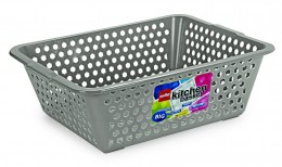 Cello Plastic Kitchen Basket, Big, 36 Liters, Grey