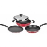 Tosaa Super Deluxe Induction Base Non-Stick Kitchen Set with Stainless Steel Lid, 3-Pieces At Amazon