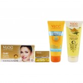 VLCC Gold Facial Kit, Haldi Tulsi Facewash and Bleach and Sun Screen Gel Combo