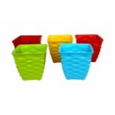 Malhotra Plastic 110003 Plastic Diamond Pot Set (Multicolored, 5-Pieces)