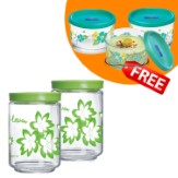 Cello Bellino Glass Round Container Jar, 5-Pieces, Green Rs. 266 at Amazon