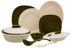 Signoraware Matt Finish Square Dinner Set, 36-Pieces, Heena Rs 1398 At Amazon