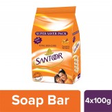 Santoor Sandal and Turmeric Soap Super Saver Pack, 100g (Pack of 4)