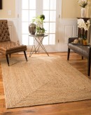 ZEFF FURNISHING Handwoven Jute Square Rug, Natural Fibres, Braided Reversible Carpet for Bedroom Living Room Dining Room 3 X 5 feet by ZEFF FURNISHING (Multi, 3 x 5) (12 x 18 inch)