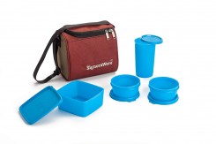 Signoraware Best Lunch Box with Bag, T Blue