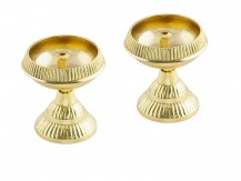 Frestol Brass Jyot (12 cm x 12 cm x 10 cm, Gold) Buy 1 Get 1