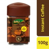 Bru Gold Instant Coffee, 100% Pure Granulated Coffee, 100 g