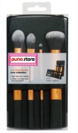 Puna Store Cosmetic Makeup Brush Set - 4 Piece Set With Storage Pouch