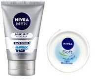 Nivea Men Dark Spot Reduction Face Scrub 100ml + Free Nivea Soft Moisturizer 25ml Rs. 143 at Amazon